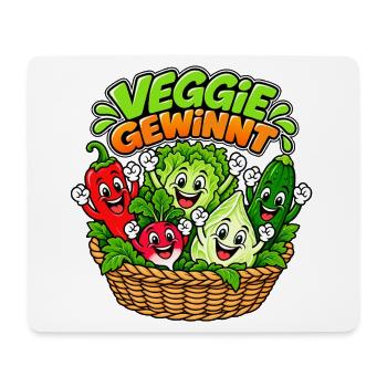 Veggie Gewinnt: Bunte Gemüsefreude - Mousepad (Querformat) - Weiß - Vorne