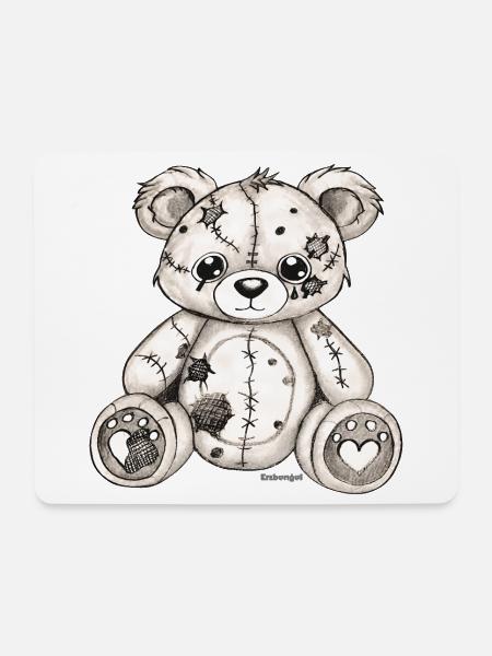  Teddybär Original Zeichnung  - Mousepad (Querformat) - Weiß