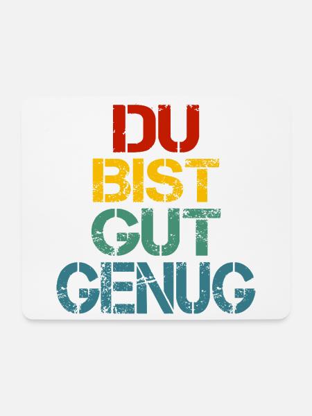 Du Bist Gut Genug Retro Bunt - Mousepad (Querformat) - Weiß