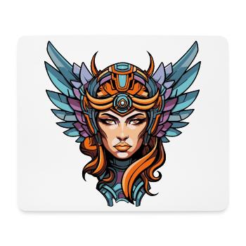Flügelkriegerin Metallhelm - Mousepad (Querformat) - Weiß - Vorne
