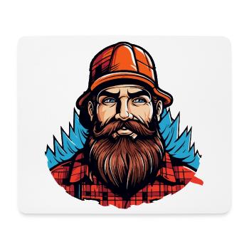Lumberjack mit rotem Flanell - Mousepad (Querformat) - Weiß - Vorne