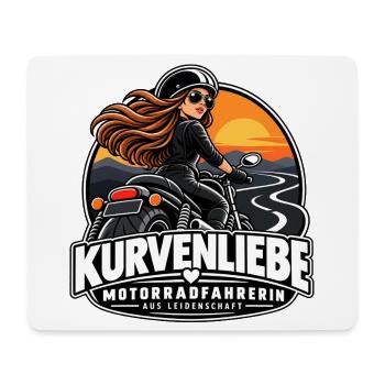 Kurvenliebe Motorradfahrerin Sunset - Mousepad (Querformat) - Weiß - Vorne