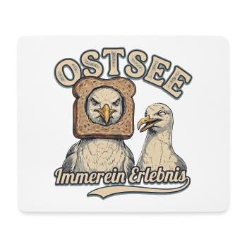 lustige Ostsee Möwe - Mousepad (Querformat) - Weiß - Vorne