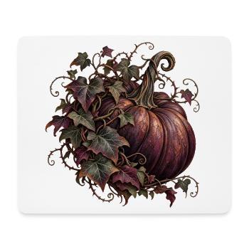Dunkler Kürbis mit Efeu - Mousepad (Querformat) - Weiß - Vorne