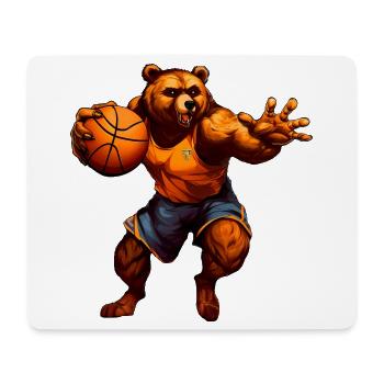 Basketball Bär - Mousepad (Querformat) - Weiß - Vorne