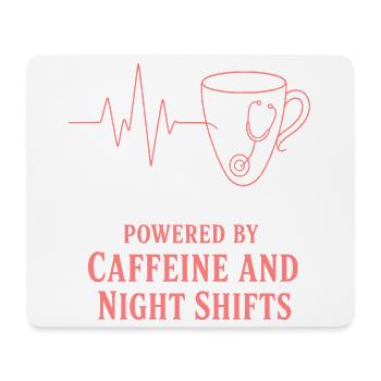 Kaffeeherz für Nachtschichthelden - Mousepad (Querformat) - Weiß - Vorne
