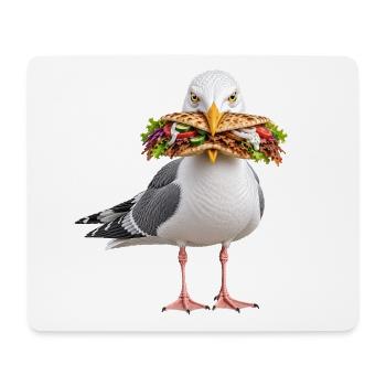 Silbermoewe-mit-Doener Möwe - Mousepad (Querformat) - Weiß - Vorne