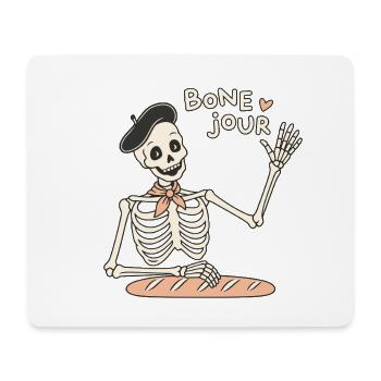 Bone Jour – Skelettgruß - Mousepad (Querformat) - Weiß - Vorne