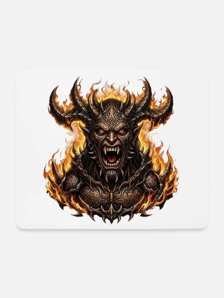 Dämon Teufel Höllenfürst - Mousepad (Querformat) - Weiß