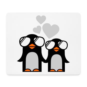 penguins fallen in love - Tapis de souris (format paysage) - blanc - Devant