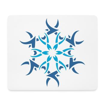 Logo flocon de neige - Tapis de souris (format paysage) - blanc - Devant