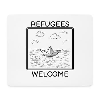 Refugees Welcome Refugee Protest Boat Gift - Mouse Pad (horizontal) - white - Front