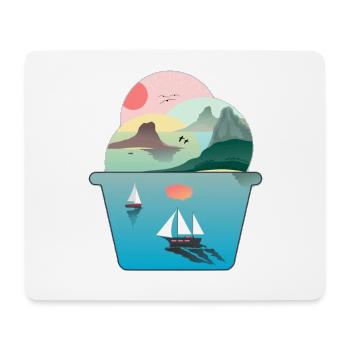 Summer Ice Cream Sundae Ice Cream Sea Sailing Beach - Mouse Pad (horizontal) - white - Front