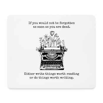 Citation inspirante de fleurs de machine à écrire - Tapis de souris (format paysage) - blanc - Devant