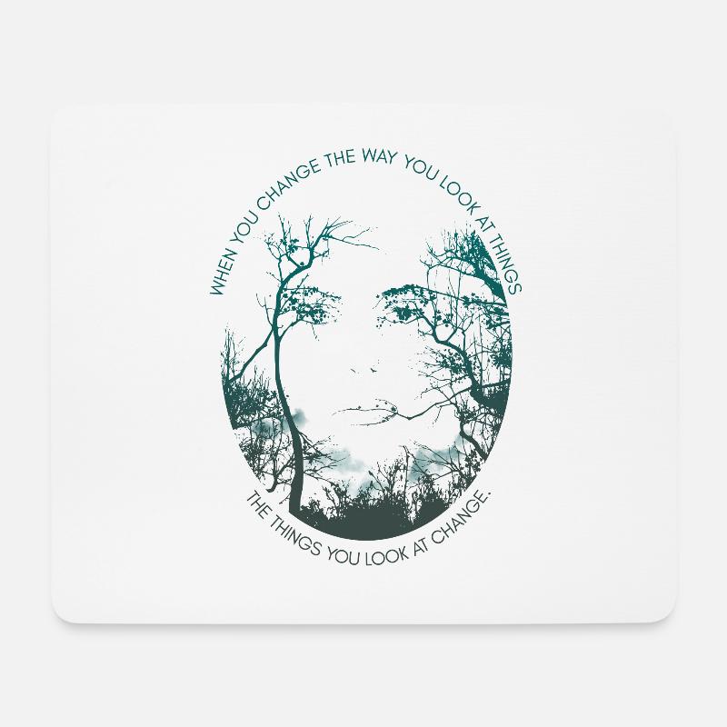 Inspirierender Spruch Bäume Philosophie Zitat Wald - Mousepad (Querformat) - Weiß