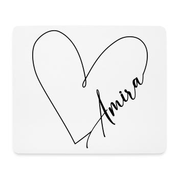 Amira Name Herzlinie - Mousepad (Querformat) - Weiß - Vorne