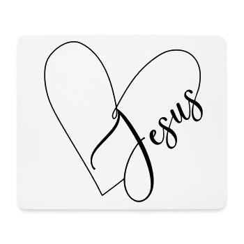 Jesus Heart Heart Line - Mouse Pad (horizontal) - white - Front