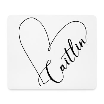 Caitlin Name Heart Line - Mouse Pad (horizontal) - white - Front