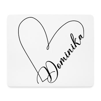 Dominika Name Heart Line - Mouse Pad (horizontal) - white - Front