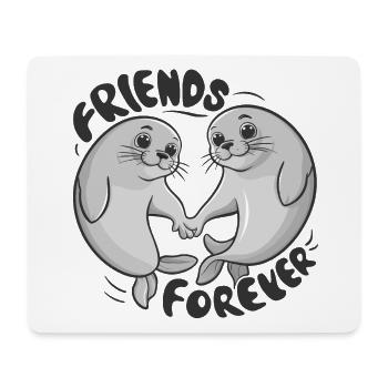 Two Funny Seal Friends Forever - Mouse Pad (horizontal) - white - Front