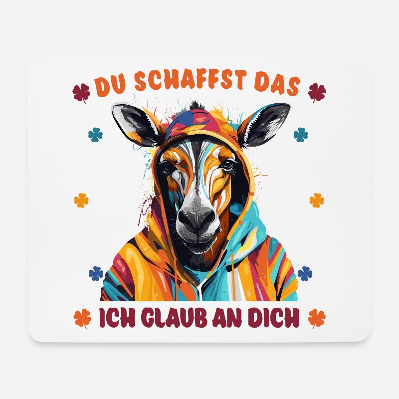 Du schaffst das! Ich glaub an dich! - Cooles Pferd - Mousepad (Querformat) - Weiß