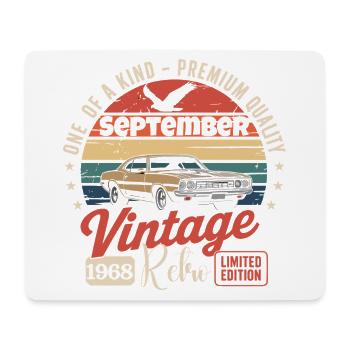 Geburtstag September 1968 Oldtimer - Mousepad (Querformat) - Weiß - Vorne