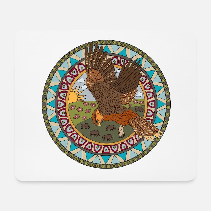 Indianisches Sternzeichen Falke - Mousepad (Querformat) - Weiß