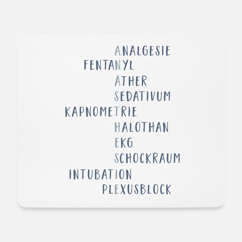 anästhesiereihe - Mousepad (Querformat) - Weiß