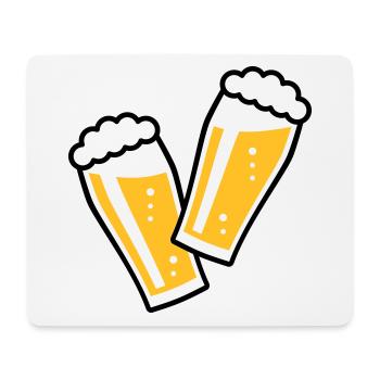 2 verres à bière toast (Bière / Willibecher / 2C) - Tapis de souris (format paysage) - blanc - Devant
