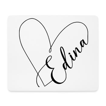 Edina Name Heart Line - Mouse Pad (horizontal) - white - Front