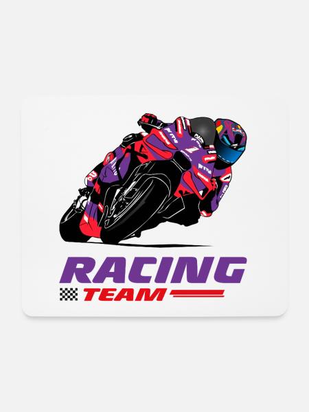 Motorradrennen - Superbike - Mousepad (Querformat) - Weiß