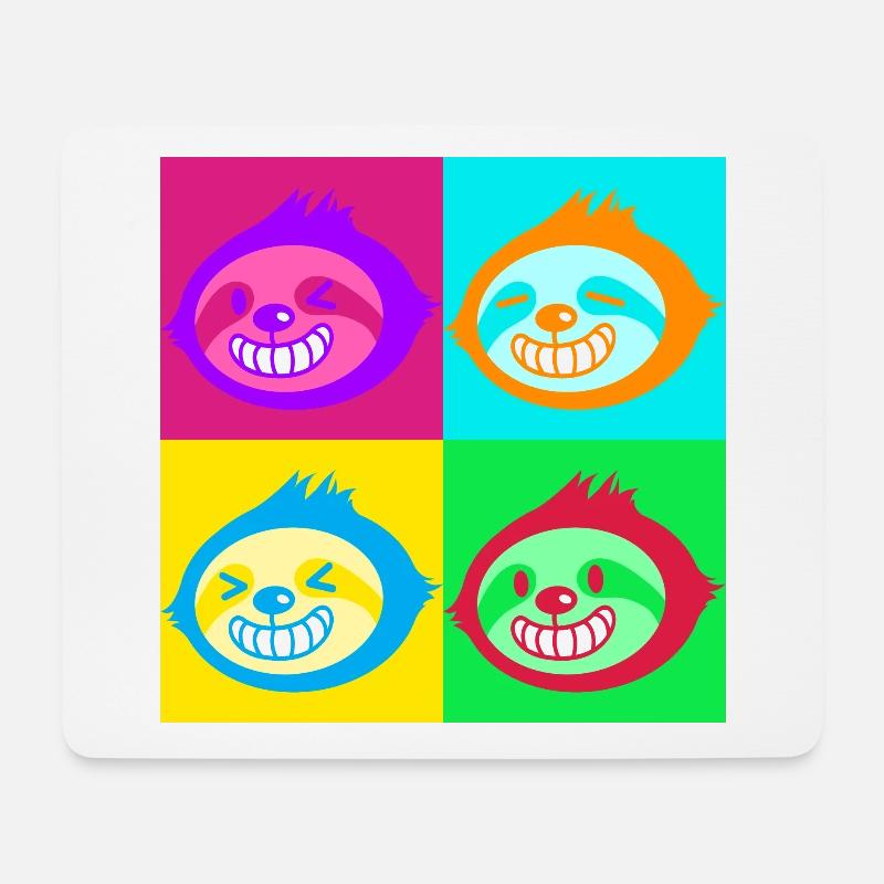 Faules Pop-Art-Porträt - Mousepad (Querformat) - Weiß