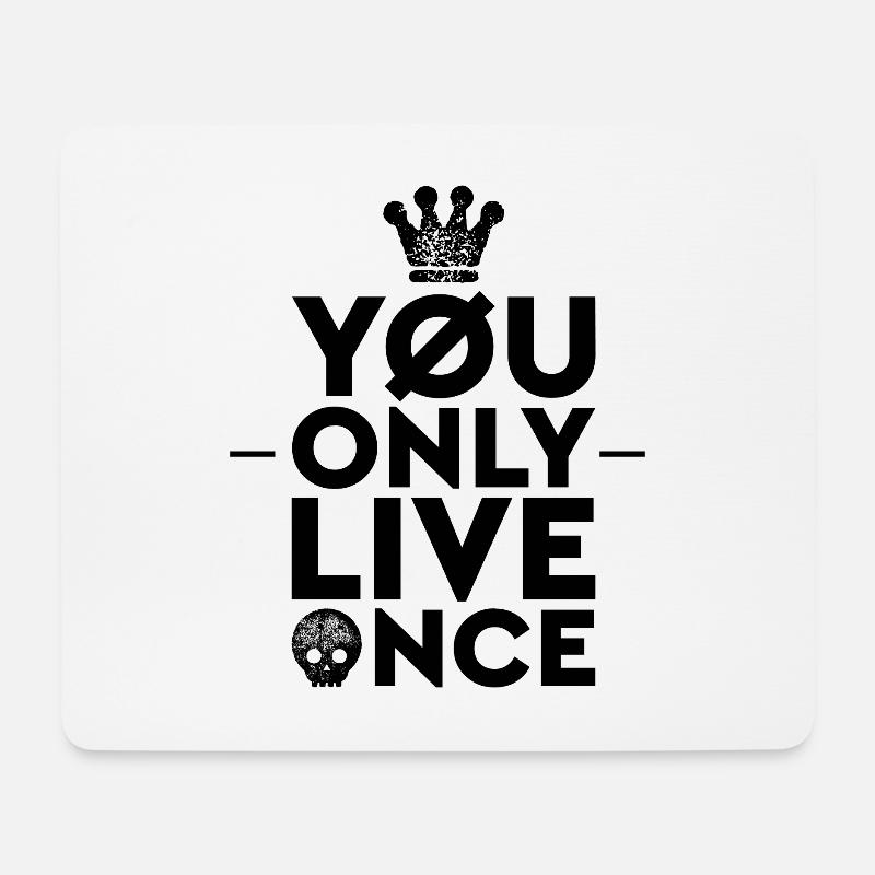 Man lebt schließlich nur einmal - Mousepad (Querformat) - Weiß