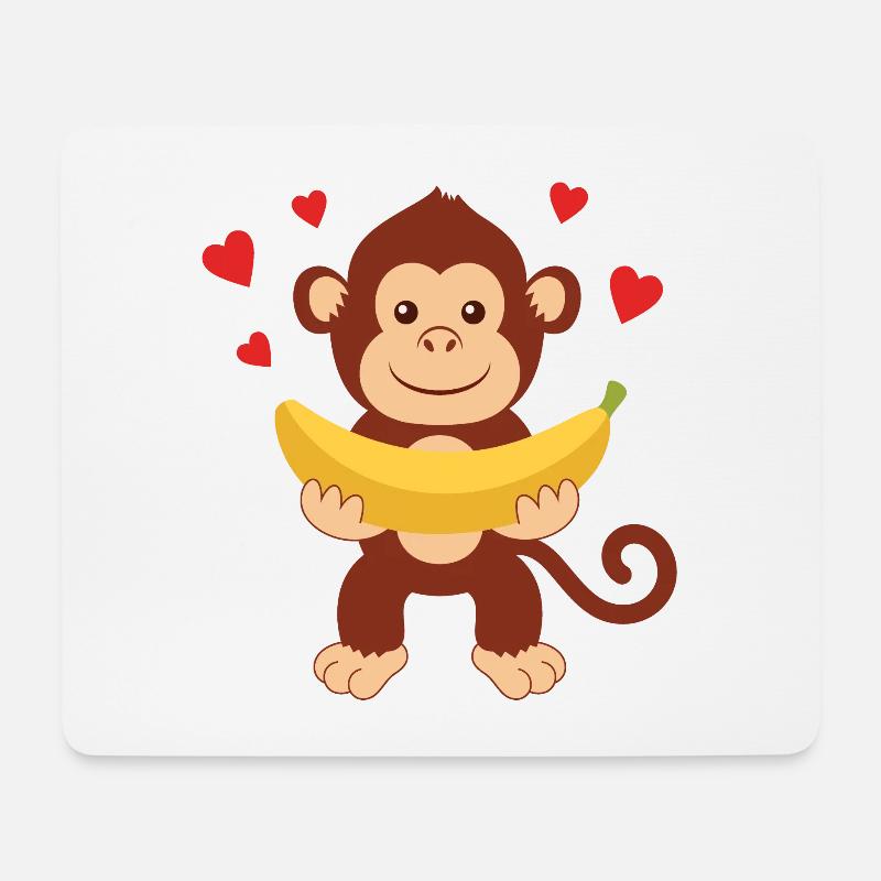 Bananen Liebe - Mousepad (Querformat) - Weiß