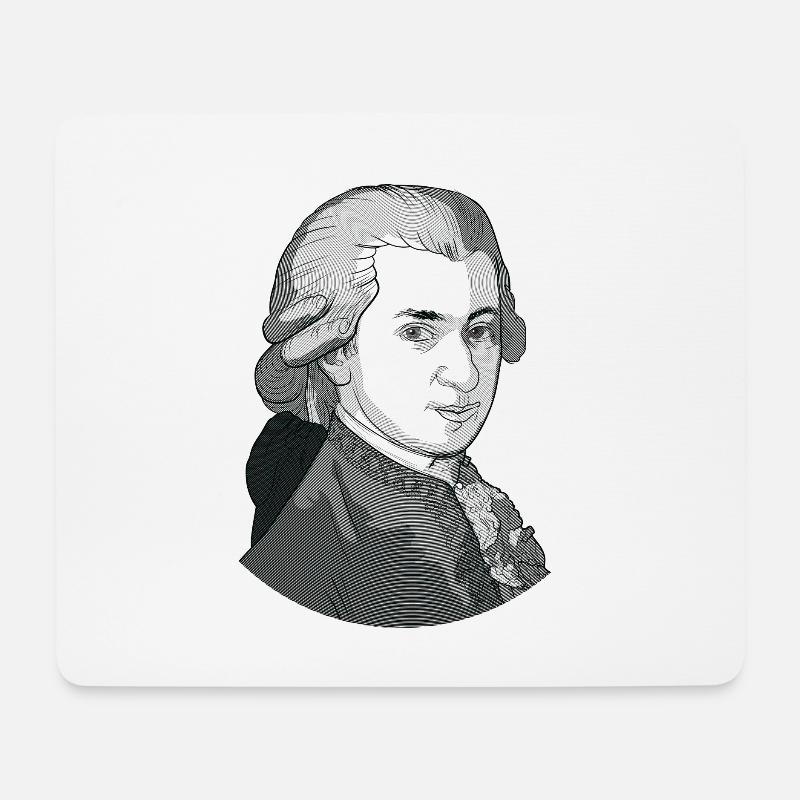 Wolfgang Amadeus Mozart - Mousepad (Querformat) - Weiß