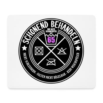 Schonend behandeln Schachtel 65 | Farben änderbar - Mousepad (Querformat) - Weiß - Vorne