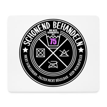Schonend behandeln Schachtel 75 | Farben änderbar - Mousepad (Querformat) - Weiß - Vorne