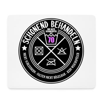 Schonend behandeln Schachtel 70 | Farben änderbar - Mousepad (Querformat) - Weiß - Vorne