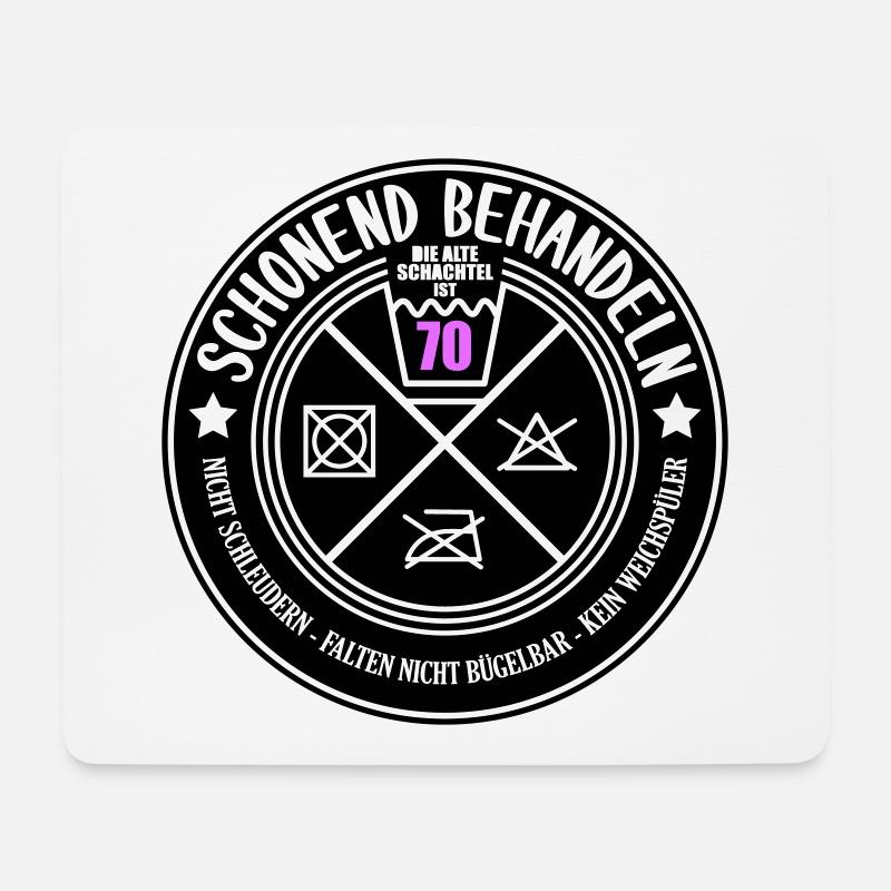 Schonend behandeln Schachtel 70 | Farben änderbar - Mousepad (Querformat) - Weiß