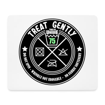 Schonend behandeln Unikat 75 | Farben änderbar - Mousepad (Querformat) - Weiß - Vorne