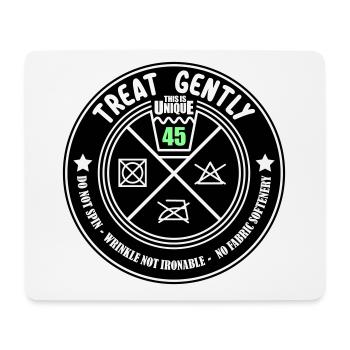 Schonend behandeln Unikat 45 | Farben änderbar - Mousepad (Querformat) - Weiß - Vorne