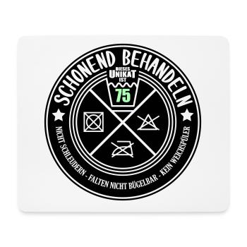 Schonend behandeln Unikat 75 | Farben änderbar - Mousepad (Querformat) - Weiß - Vorne