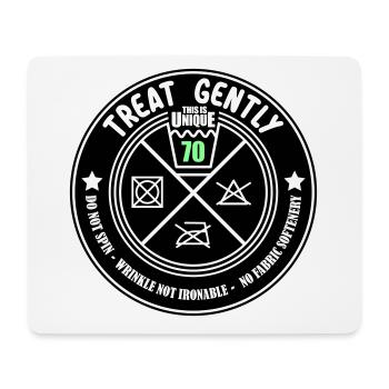 Schonend behandeln Unikat 70 | Farben änderbar - Mousepad (Querformat) - Weiß - Vorne