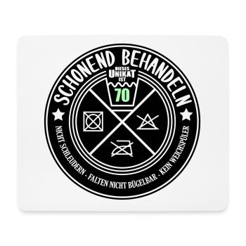 Schonend behandeln Unikat 70 | Farben änderbar - Mousepad (Querformat) - Weiß - Vorne
