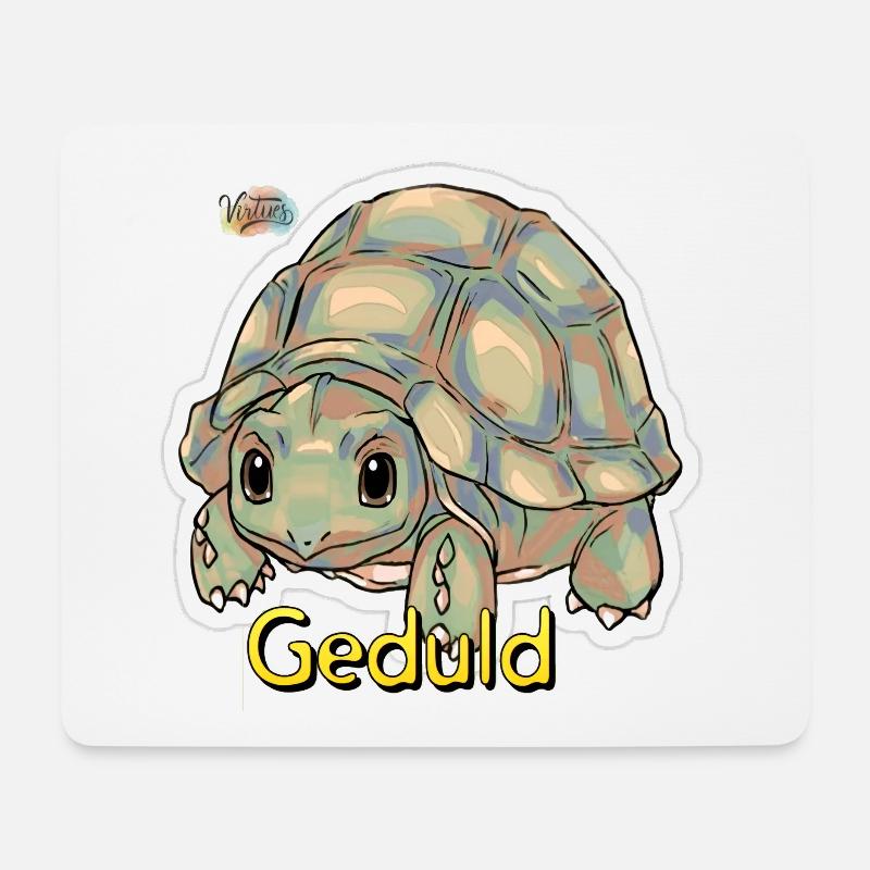 Werte mit Tieren: Geduld - Mousepad (Querformat) - Weiß