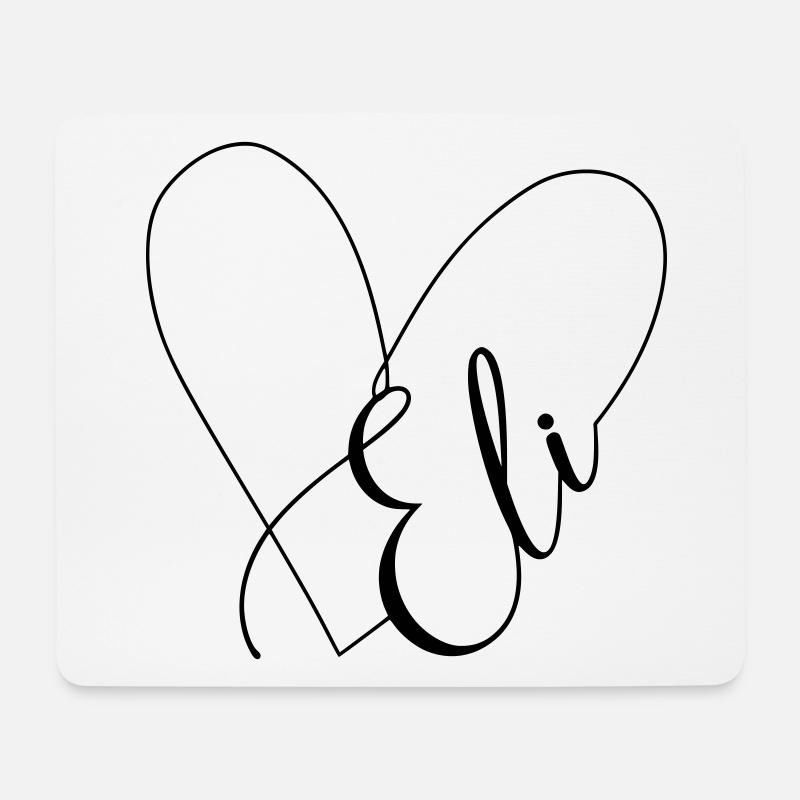 Eli Name Herzlinie - Mousepad (Querformat) - Weiß