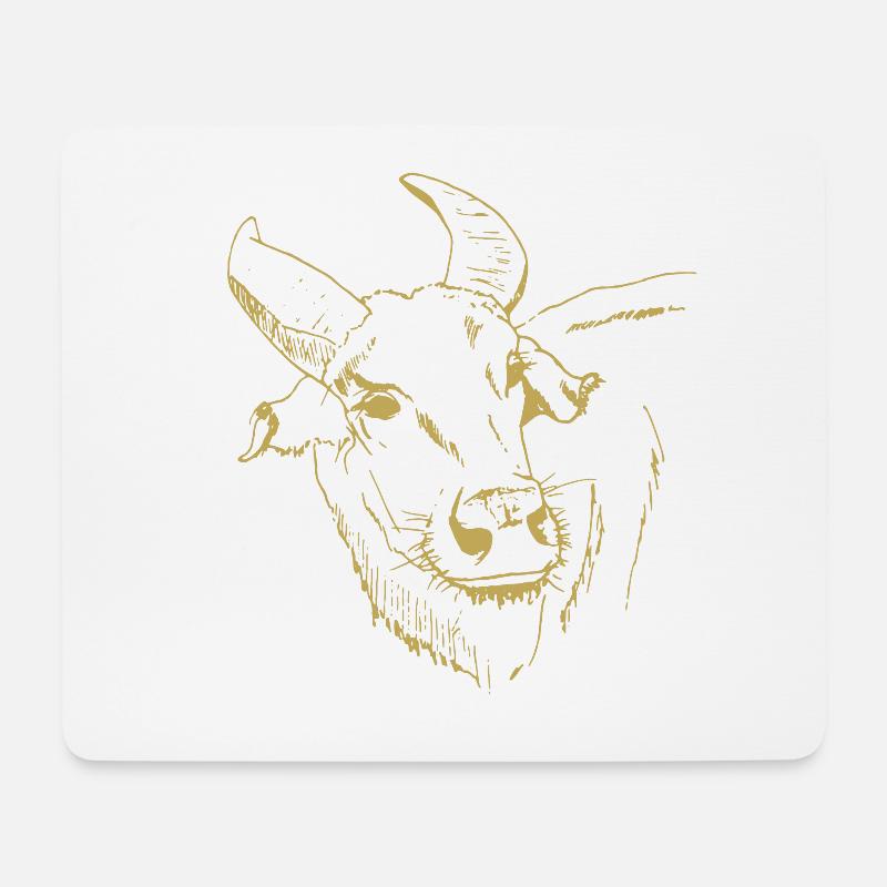Illustrated designs with ox - Mouse Pad (horizontal) - white