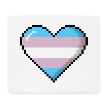 Transgender Pride 8Bit Pixel Heart - Mouse Pad (horizontal) - white - Front