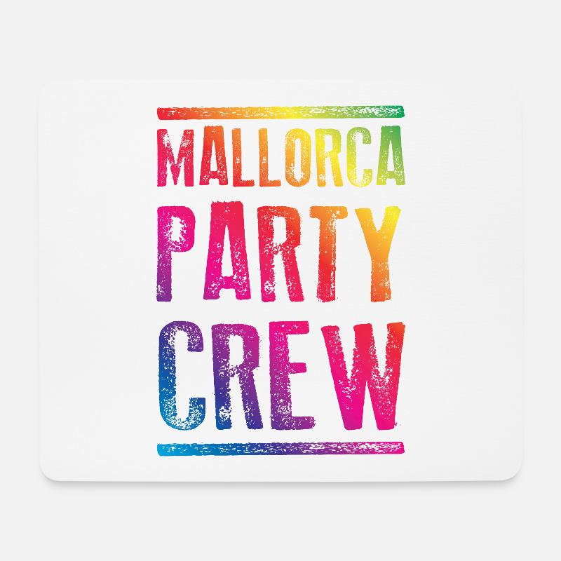 Mallorca party crew bunt - Mousepad (Querformat) - Weiß