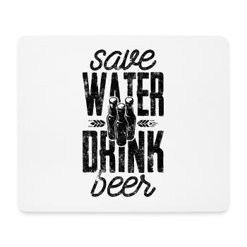 Safe water drink beer - Mousepad (Querformat) - Weiß - Vorne